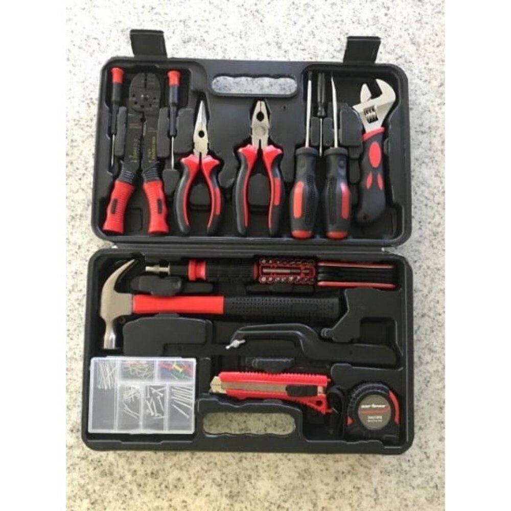 160 Piece General Household Hand Tool Set Kit with Plastic Toolbox
